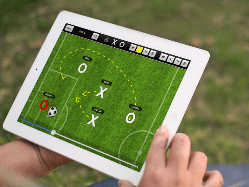 iPad with Huddleboard app on screen